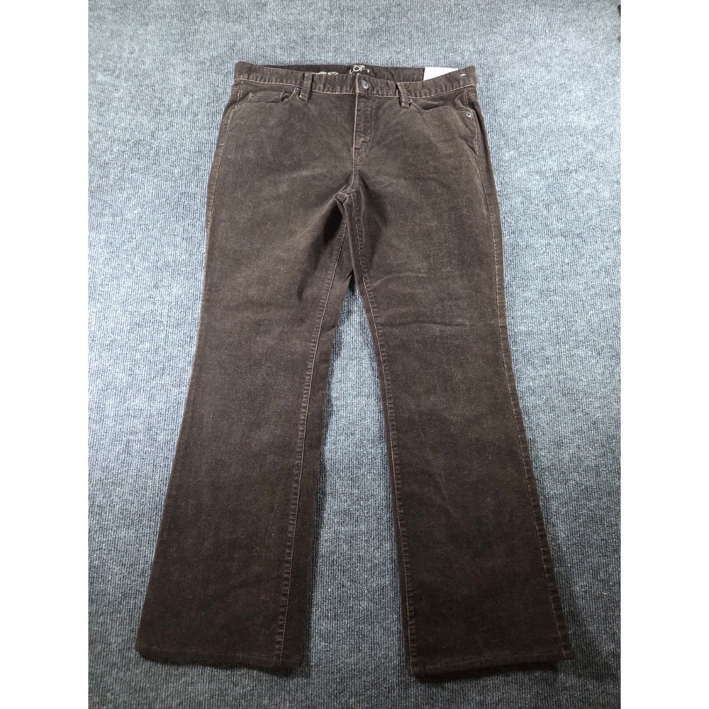 LOFT Modern Boot Dk Brown Corduroy Pants Womens Size 14 Mid Rise Stretch Trouser